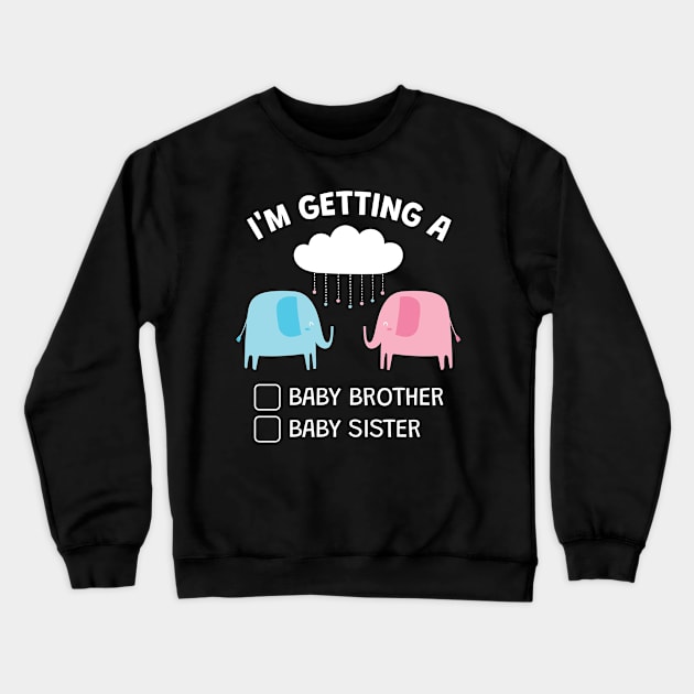 Getting Brother Baby Sister Elephant Crewneck Sweatshirt by MooonTees